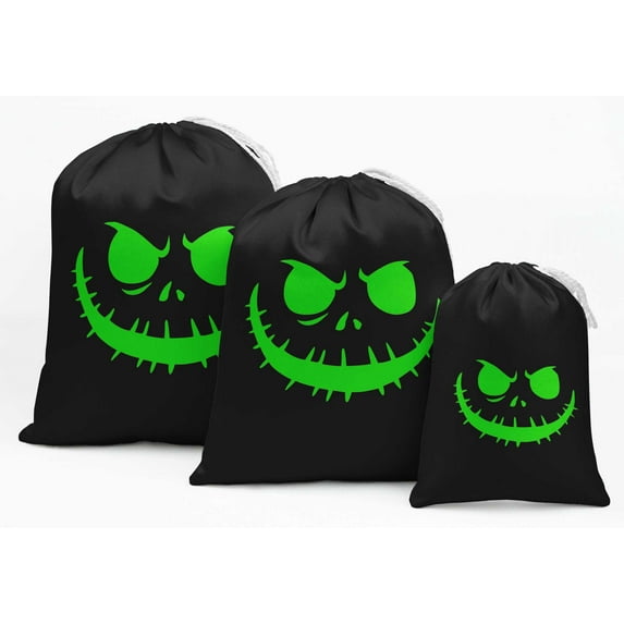 Darling Souvenir Black Carved Angry Face Halloween Party Supplies Favor Bags Gift Pouches 15 Pieces