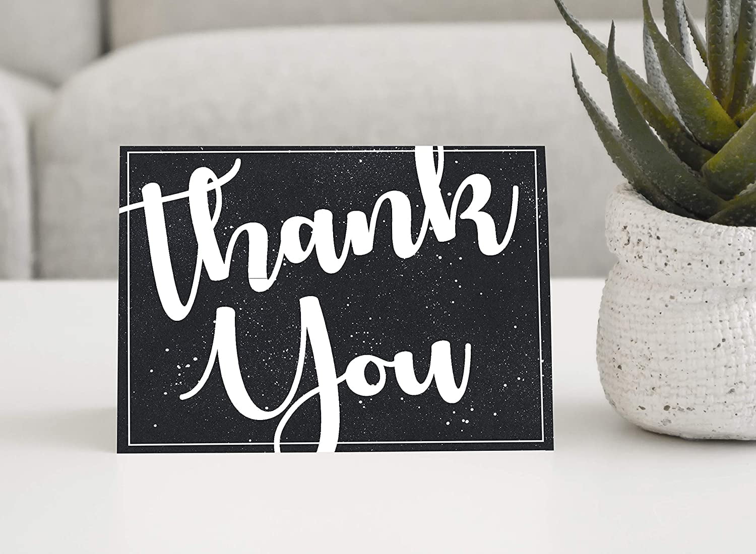 Darling Souvenir Black Galaxy Thank You Card Bridal Shower Graduation Blank Folding Greeting Card Thank You Notes With Envelope - 36 Pcs