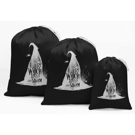 Darling Souvenir Black Not Every Witch Lives In Salem Halloween Party Supplies Favor Bags Jewelry Pouches 15 Pieces