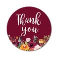 thumbnail image 1 of Darling Souvenir Botanical Floral Border 1.6 Inches Maroon Round Non Custom Thank You Stickers-45 Pcs, 1 of 4