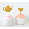 thumbnail image 1 of Darling Souvenir, Bridal Shower Tea Party Cupcake Topper, Birthday Dessert Decorations Tea Kettle Cup Cupcake Toppers - Pack Of 40, 1 of 1