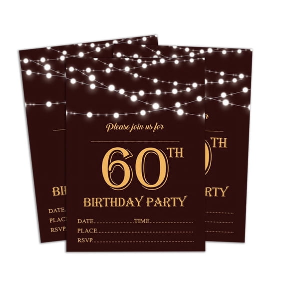 Darling Souvenir Brown Birthday Invitation Card Printable Elegant Fill or Write In Blank Party Invites 28 Pcs 5 x 7 Inches