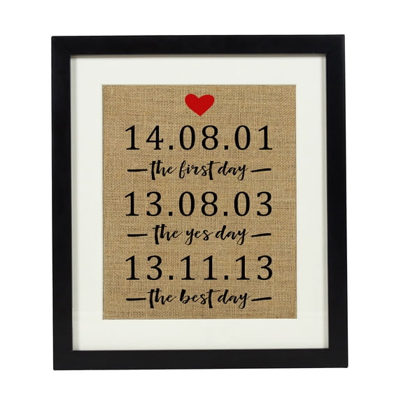 Darling Souvenir Burlap Print Wall Decor Personalized Wife Anniversary Men Gift for Women-Burlap Print Only(8 x 10 Inches)