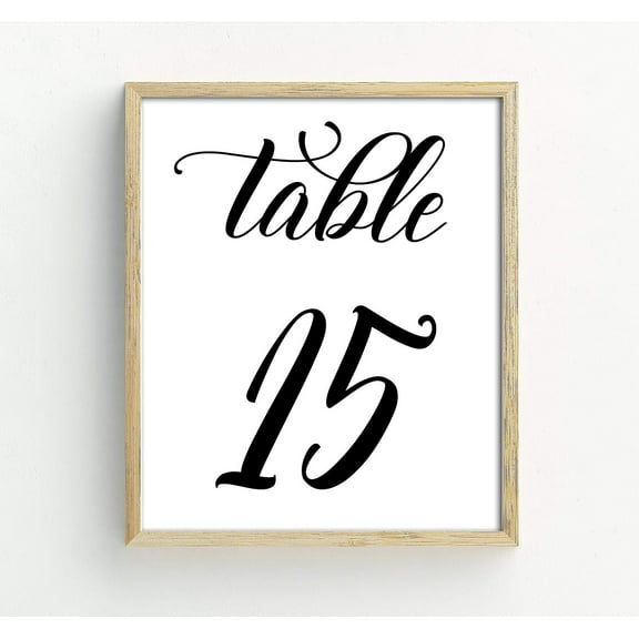 Darling Souvenir Calligraphy 1-12 Table Numbers Wedding Reception Décor Table Cards (5x7 Inches)