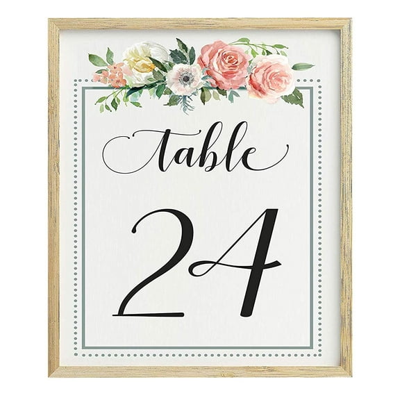Darling Souvenir Calligraphy 1-20 Floral Table Numbers Wedding Reception Décor Table Cards (5x7 Inches)