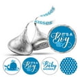 thumbnail image 1 of Darling Souvenir 190 Pieces Medium Blue Baby Shower Chocolate Drop Labels Stickers - Self-Adhesive Mini Candy Wrappers for Favors & Party Decorations, 1 of 2