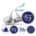 thumbnail image 1 of Darling Souvenir 190 Pieces Blue Baby Shower Favor Stickers - Chocolate Candy Label Wrappers for Newborn Party, Mini Seals & Decor, 1 of 2