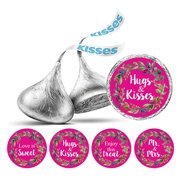 Darling Souvenir Candy Leaf Wreath Wedding Stickers Chocolate Labels DIY 190 Pcs-Fuchsia Pink