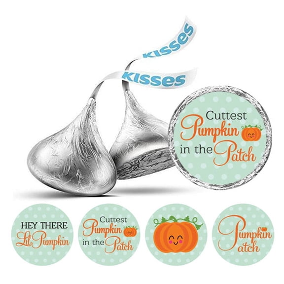 Darling Souvenir 190 Pieces Mint Baby Shower Chocolate Drop Labels Stickers - Self-Adhesive Mini Candy Wrappers for Favors & Party Decorations