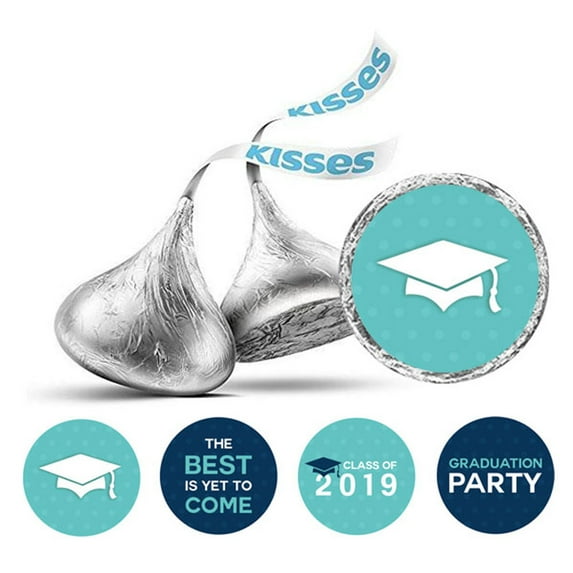 Darling Souvenir Candy 190 Pcs Graduation Theme Stickers DIY Chocolate Labels-Blue