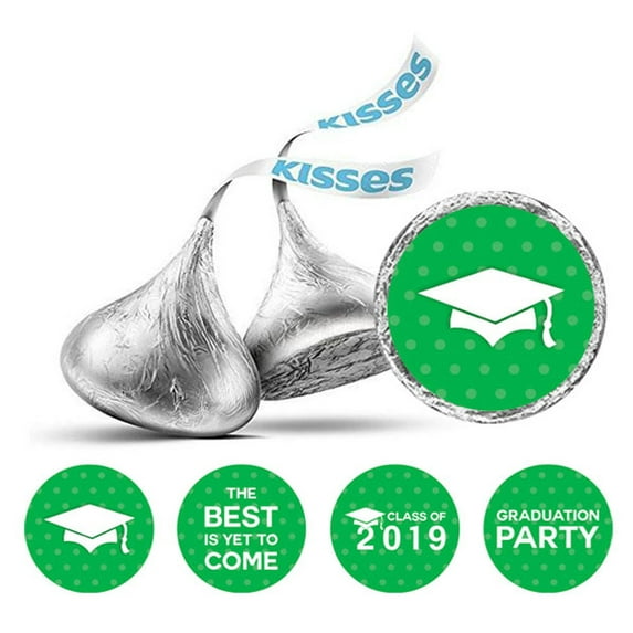 Darling Souvenir Candy 190 Pcs Graduation Theme Stickers DIY Chocolate Labels-Green