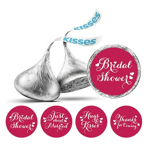 Darling Souvenir Candy Chocolate Labels 190 Pcs Bridal Shower Theme Stickers-Burgundy