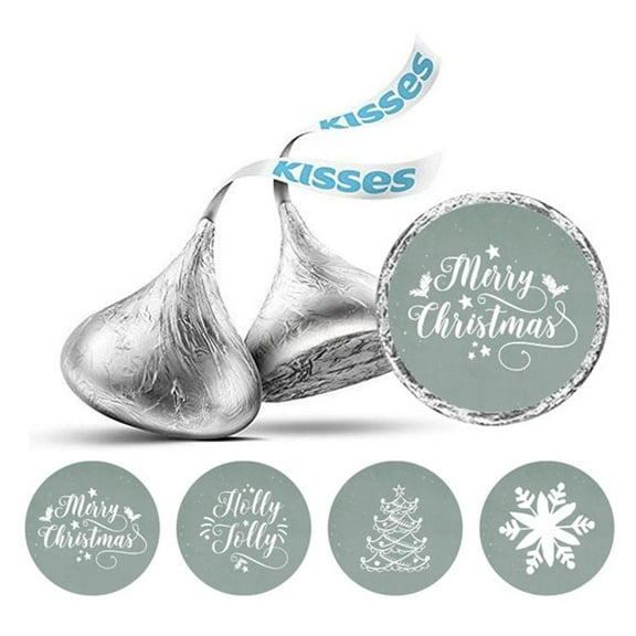 Darling Souvenir Candy Chocolate Labels 190 Pcs Christmas Party Theme Stickers-Gray