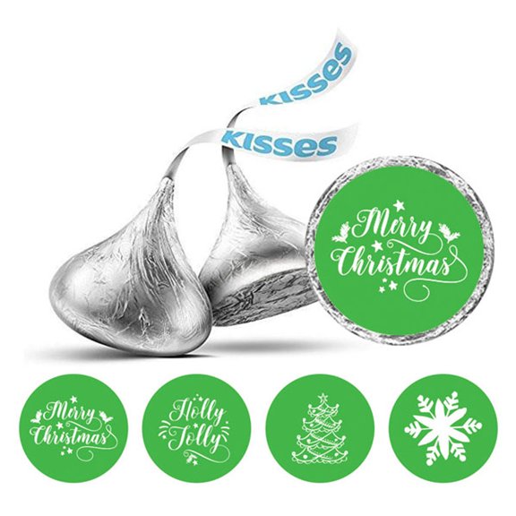 Darling Souvenir Candy&nbsp;Chocolate Labels 190 Pcs Christmas Party Theme&nbsp;Stickers-Light Green