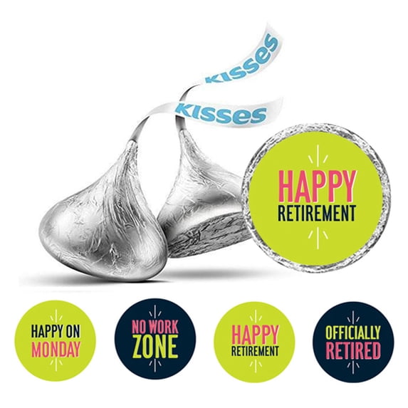Darling Souvenir Candy Chocolate Labels 190 Pcs Retirement Theme Stickers-Light Green