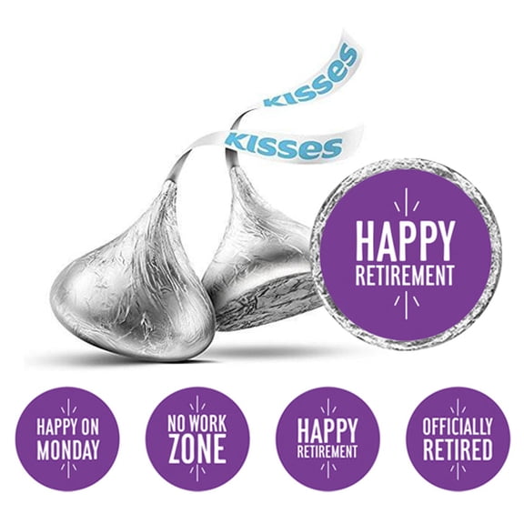 Darling Souvenir Candy Chocolate Labels 190 Pcs Retirement Theme Stickers-Violet
