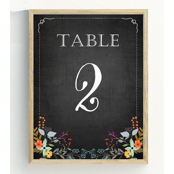 Darling Souvenir, Chalkboard Style 1-12 Table Numbers Chalk Board Wedding Reception Decor Table Cards (5x7 Inches)