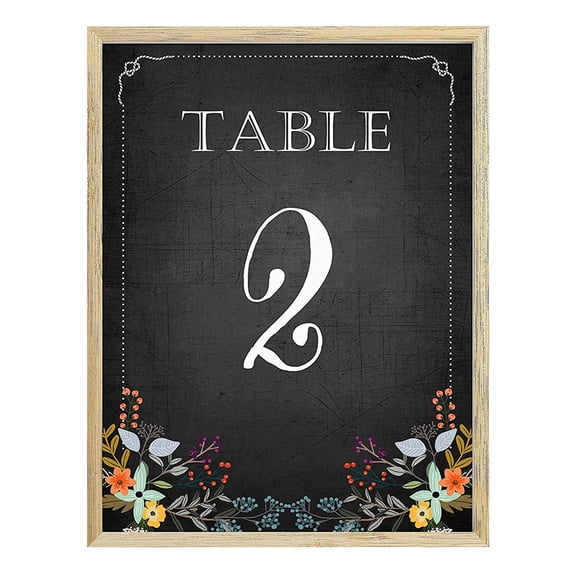 Darling Souvenir, Chalkboard Style 1-20 Table Numbers Chalk Board Wedding Reception Decor Table Cards (4x6 Inches)