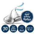 thumbnail image 1 of Darling Souvenir Cheers 70th Birthday Custom Name Stickers 190 Pcs Candy Labels Party Favor-Navy Blue, 1 of 1