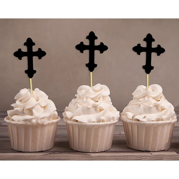 Darling Souvenir, Christening Baptism Cupcake Toppers, Dessert Decorations - Pack Of 20
