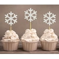 thumbnail image 1 of Darling Souvenir, Christmas Celebration Snowflake Cupcake Toppers, Winter Wedding Dessert Decorations - Pack Of 20, 1 of 3