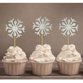 thumbnail image 1 of Darling Souvenir, Christmas Celebration Snowflake Winter Cupcake Toppers, Wedding Dessert Decorations - Pack Of 20, 1 of 3