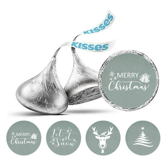 Darling Souvenir Christmas Theme Stickers for Candy Chocolate Labels 190 Pcs-Gray
