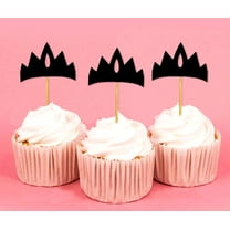 Darling Souvenir, Crown Shape Cupcake Toppers, Tiara - Girls Birthday Party Dessert Decorations - Pack Of 20