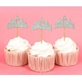 thumbnail image 1 of Darling Souvenir, Crown Shape Cupcake Toppers, Tiara - Girls Birthday Party Dessert Decorations - Pack Of 20, 1 of 3