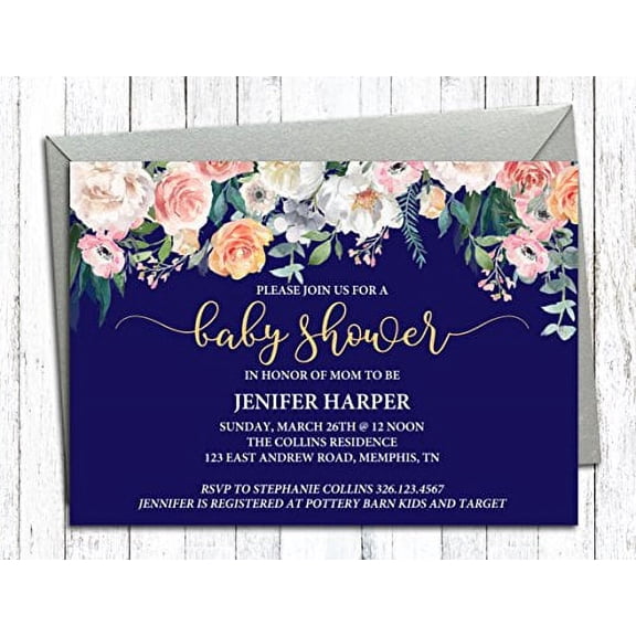 Darling Souvenir Baby Shower Invitations, 5" x 7", Multicolor, 10 Count
