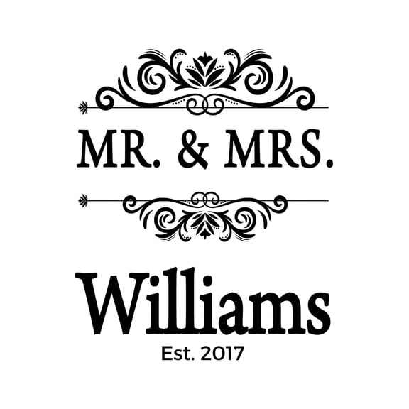 Darling Souvenir Custom Burlap Print Wall Decor Mr & Mrs Personalized Anniversary/Wedding Gift-Burlap Print Only(8 x 10 Inches)