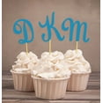 thumbnail image 1 of Darling Souvenir, Custom Initials Wedding Cupcake Toppers, Personalized Party Dessert Decorations - Pack Of 20, 1 of 3