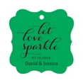 thumbnail image 1 of Darling Souvenir Custom Let Love Sparkle Wedding Hang Tags Personalized Fancy Frame Paper Tags -Green-50 Tags, 1 of 1