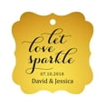 thumbnail image 1 of Darling Souvenir Custom Let Love Sparkle Wedding Hang Tags Personalized Fancy Frame Paper Tags -Metallic Gold-100 Tags, 1 of 1