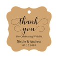 thumbnail image 1 of Darling Souvenir Custom Names Thank You For Celebrating With Us Wedding Hang Tags Personalized Party Tags-Kraft-100 Tags, 1 of 1