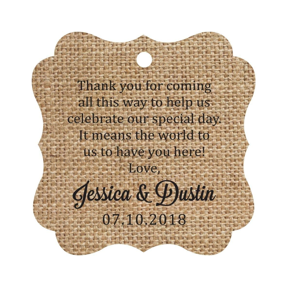 Darling Souvenir 100-Pack Custom Round Hang Tags - 4cm, Personalized For Wedding Favors, Gifts, Place Cards