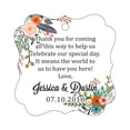 thumbnail image 1 of Darling Souvenir Custom Wedding Thank You Message Gift Tags Personalized Party Favor Hang Paper Tags-Floral White-50 Tags, 1 of 1