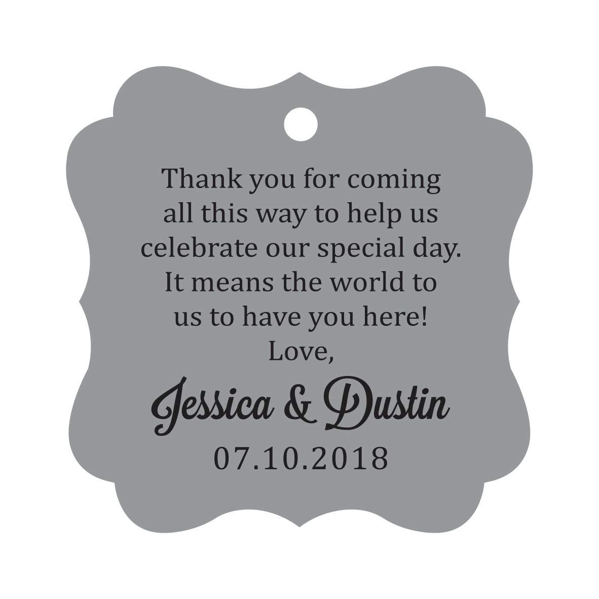 100 Cartellini Personalizzati Per Bomboniere – Etichette Pink Con Scritta Thank You For Celebrating, 4x5,5 Cm, Per Matrimoni E Feste - 3