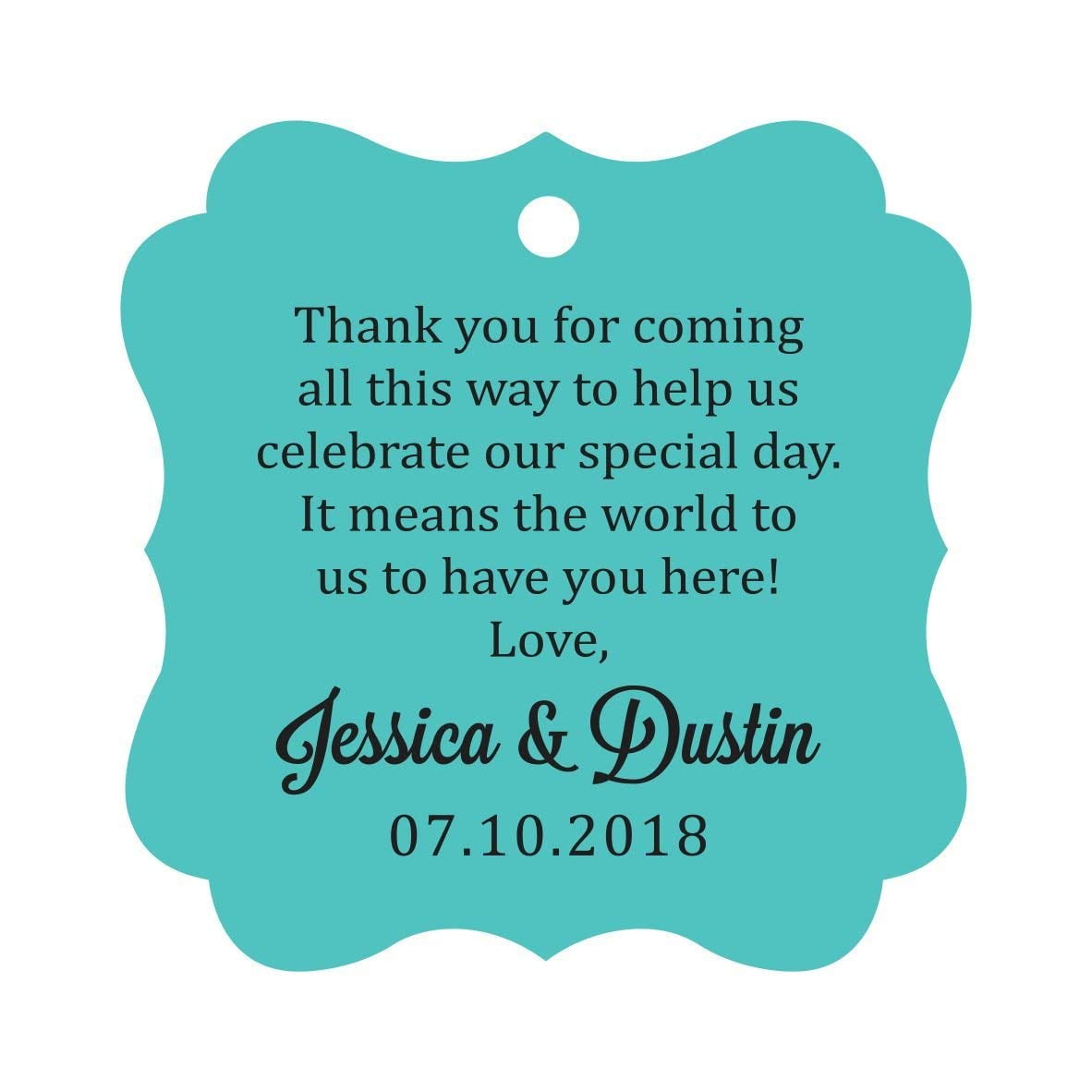 100 pz Personalized wedding favor Gift Paper tag- some more Love Thank You For Celebrating with US Custom Made cartellini Mauve