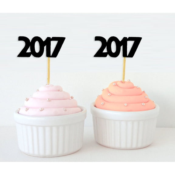 Darling Souvenir, Custom Year Cupcake Toppers, Birthday/ Wedding/ Graduation Party Dessert Decorations - Pack Of 20