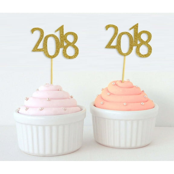 Darling Souvenir, Custom Year Cupcake Toppers, Birthday/ Wedding/ Graduation Party Dessert Decorations - Pack Of 20