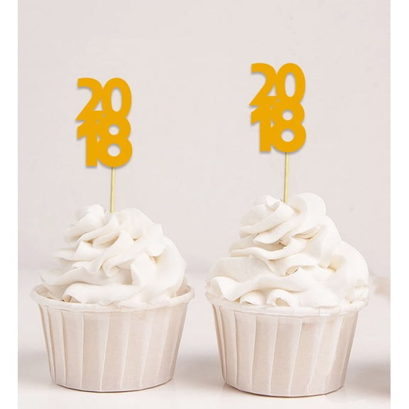 Darling Souvenir, Custom Year Cupcake Toppers, Birthday/ Wedding/ Graduation Party Dessert Decorations - Pack Of 20