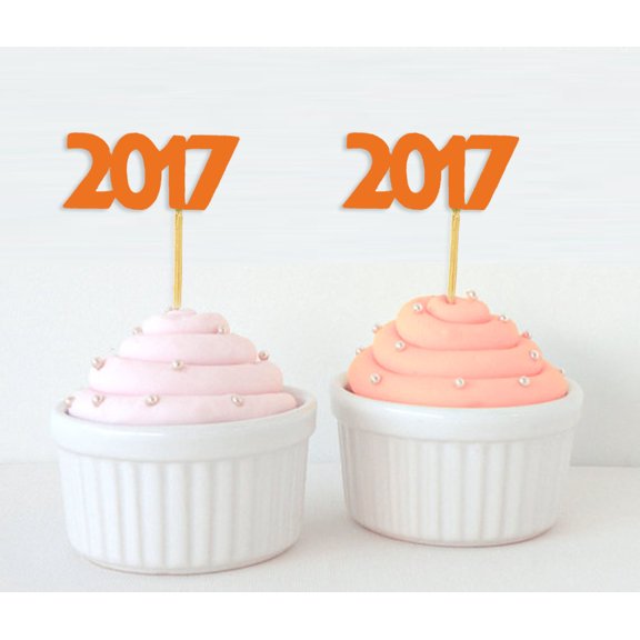 Darling Souvenir, Custom Year Cupcake Toppers, Birthday/ Wedding/ Graduation Party Dessert Decorations - Pack Of 20