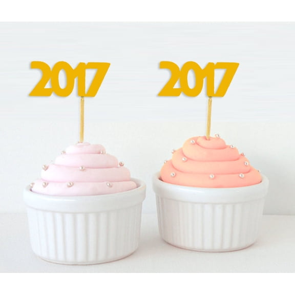 Darling Souvenir, Custom Year Cupcake Toppers, Birthday/ Wedding/ Graduation Party Dessert Decorations - Pack Of 20