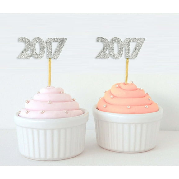 Darling Souvenir, Custom Year Cupcake Toppers, Birthday/ Wedding/ Graduation Party Dessert Decorations - Pack Of 20