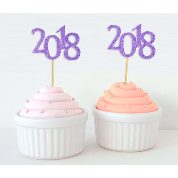 Darling Souvenir, Custom Year Cupcake Toppers, Birthday/ Wedding/ Graduation Party Dessert Decorations - Pack Of 40