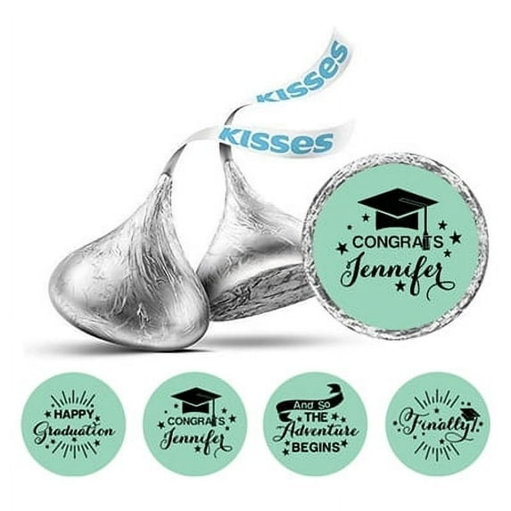 Darling Souvenir DIY 190 Pcs Graduation Theme Stickers for chocolate Candy Labels-Mint