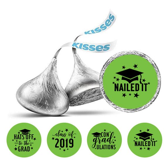 Darling Souvenir DIY 190 Pcs Graduation Theme Stickers Candy Chocolate Labels-Light Green