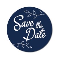 Darling Souvenir DIY 45 Pcs Blue Leaf Vines Save The Date Stickers Round Envelope Seal-1.6 Inches