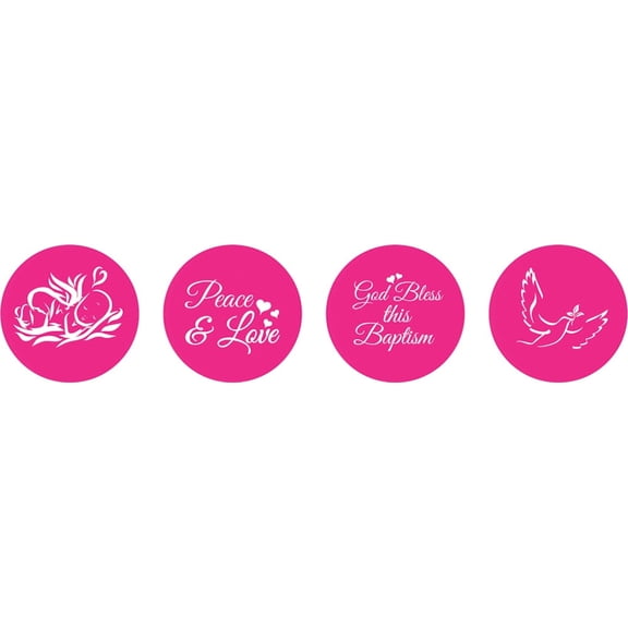 Darling Souvenir DIY chocolate Candy Labels Sacrament Baptism Theme Stickers 190 Pcs-Fuchsia Pink